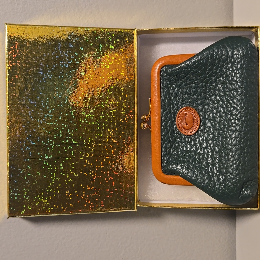 Dooney & Bourke Green and Tan Leather Wallet - Picture 2 of 12